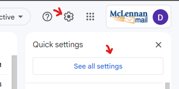 See all google email settings